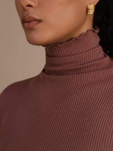 [Cameo Rose] SilkSilky  Long Sleeve Turtle Neck Women's T-Shirt 006