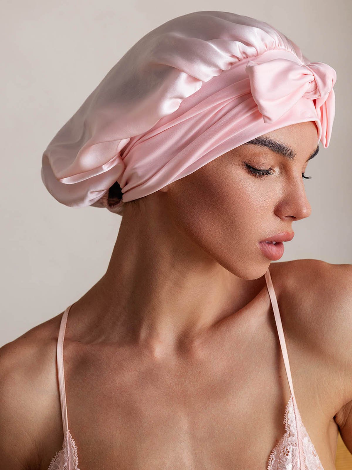 SilkSilky Pure Silk Sleep Cap LightPink 006