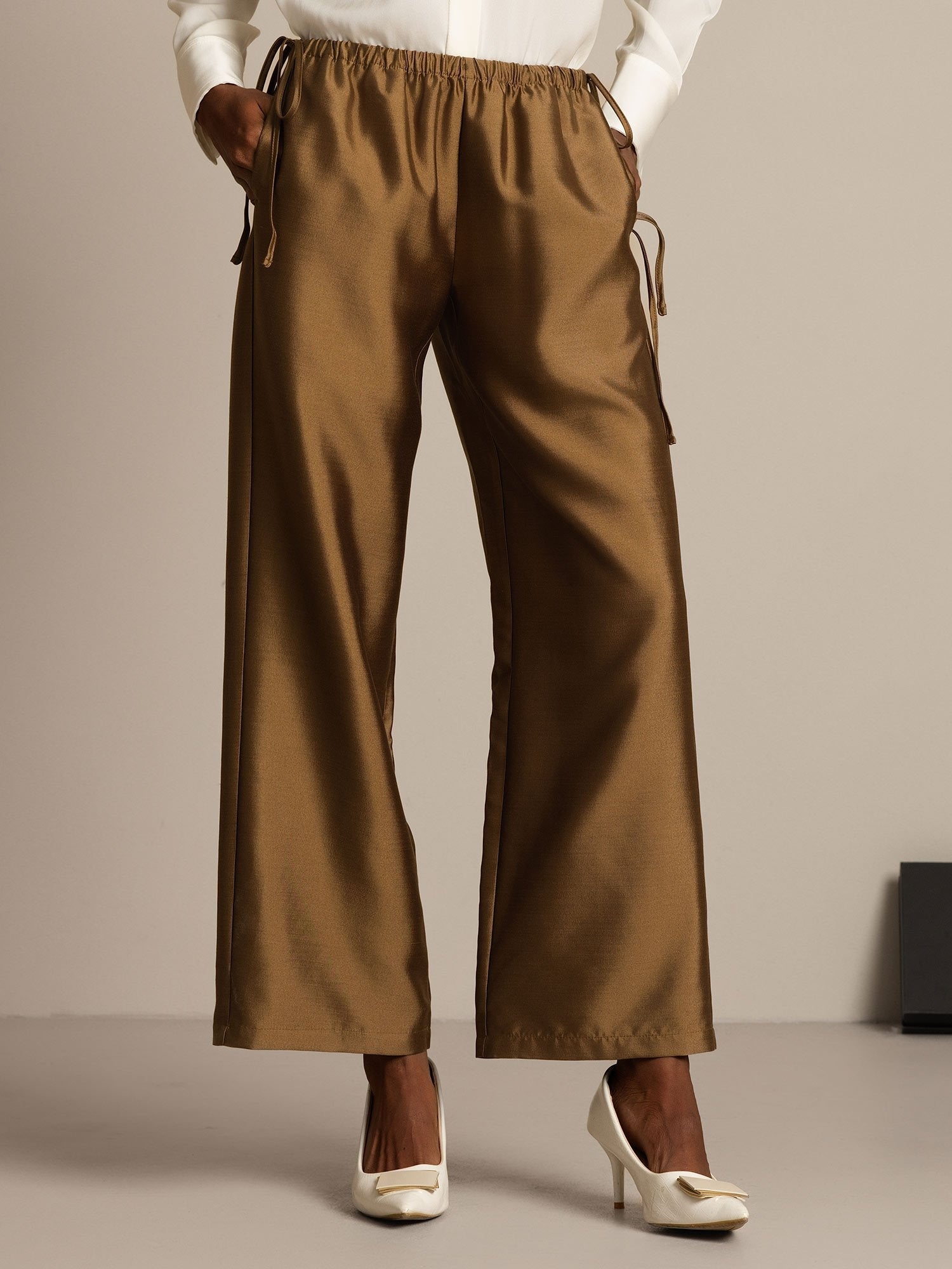 [Bronze] SilkSilky  32Momme Silk Womens Pants 001,