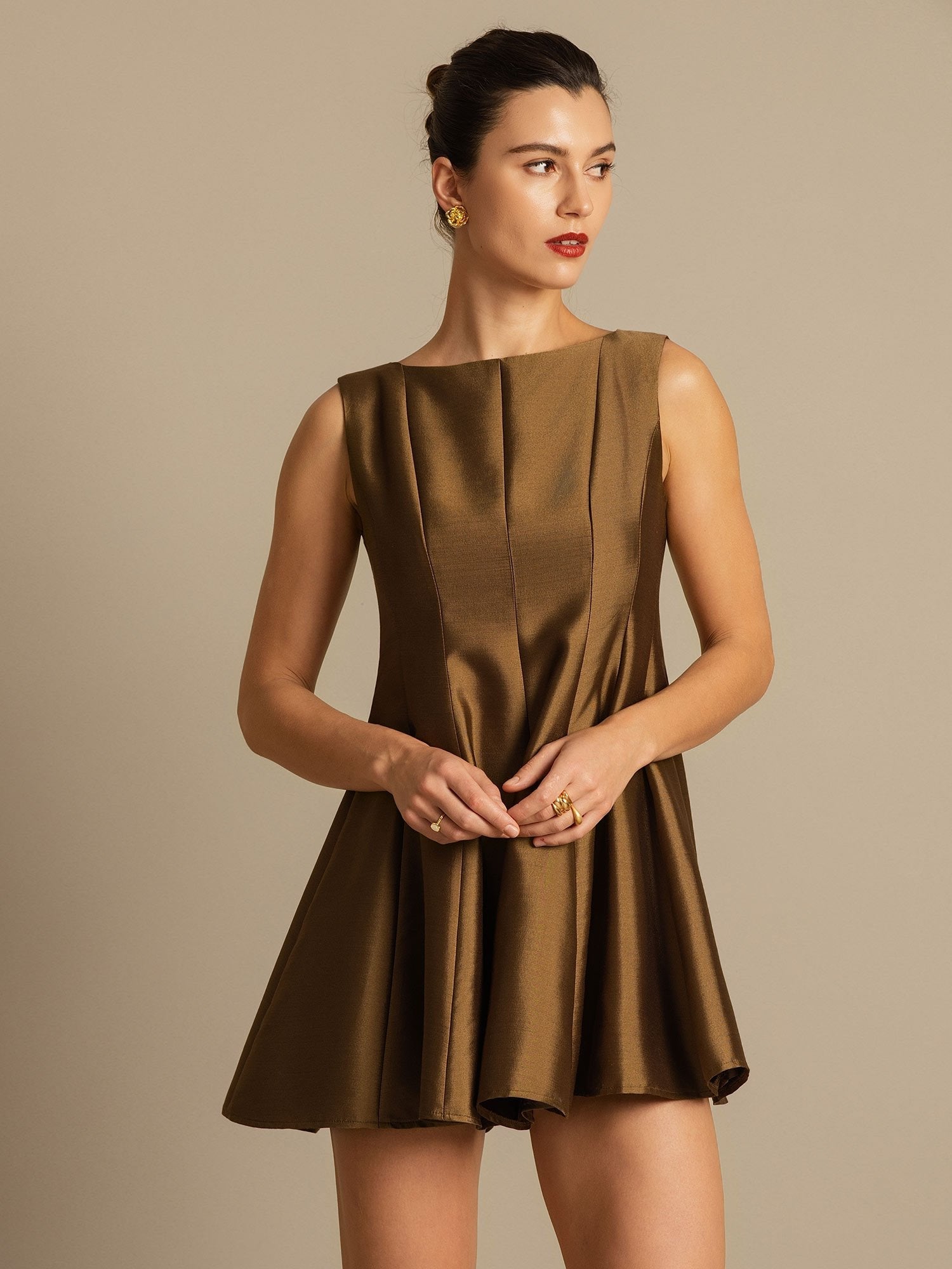 [Bronze] SilkSilky  32Momme Silk Dress 008,