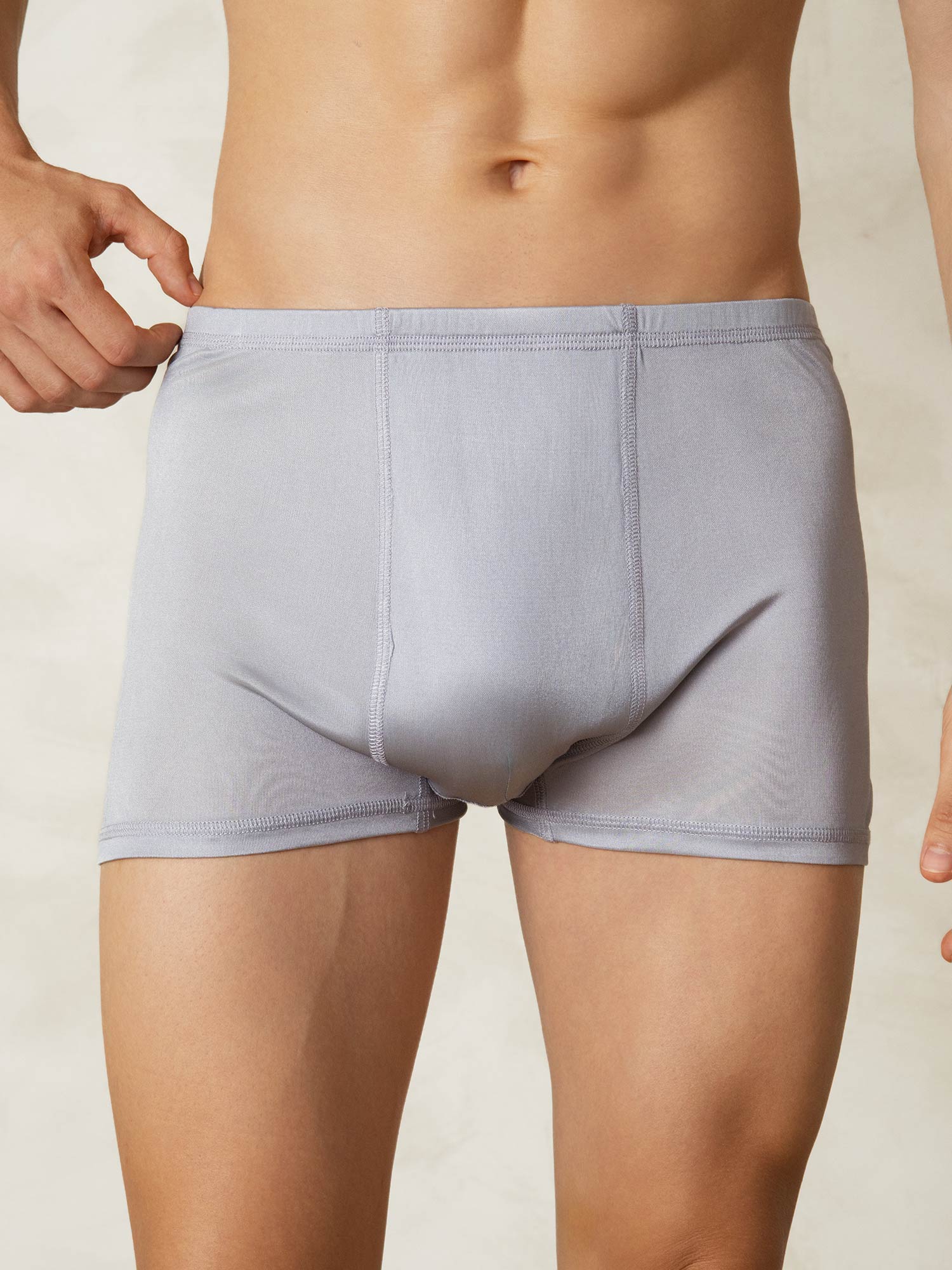 [Gray] SilkSilky  Silk Knitted Mens Underwear 001