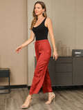 SilkSilky US 19Momme Silk Knitted Womens Pants Red 004