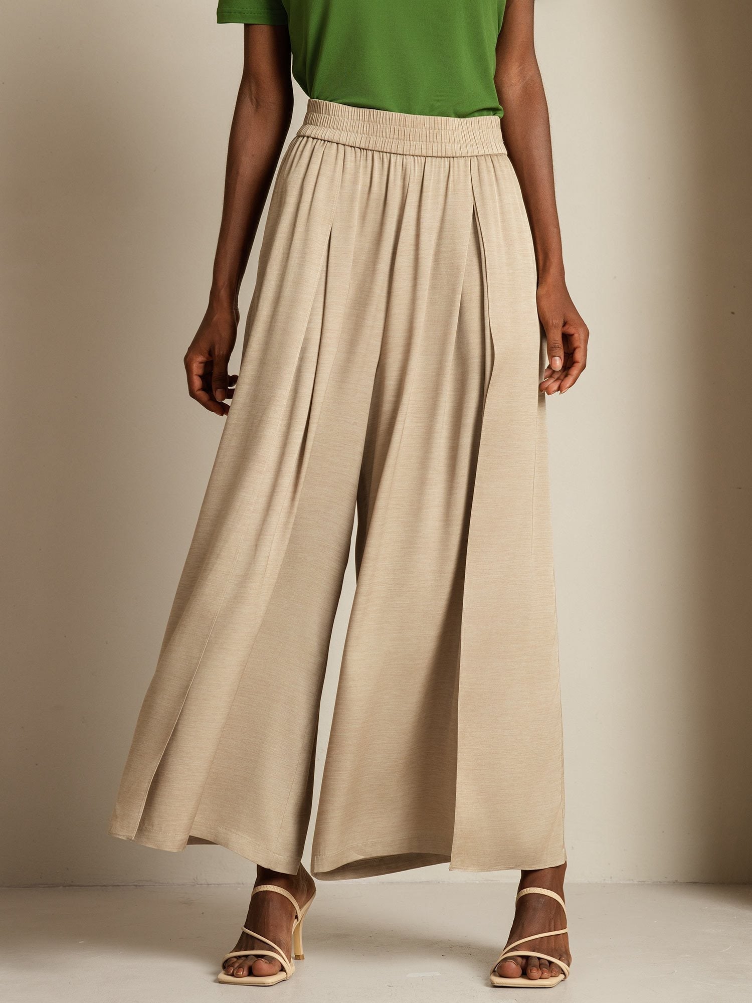 [Tan] SilkSilky  19Momme Silk Womens Pants 003,