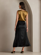 [Brown] SilkSilky  Sleeveless Round Neck Camisole Top 002