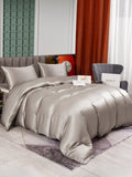 SilkSilky US 25Momme Pure Silk Bedding Set Gray 004