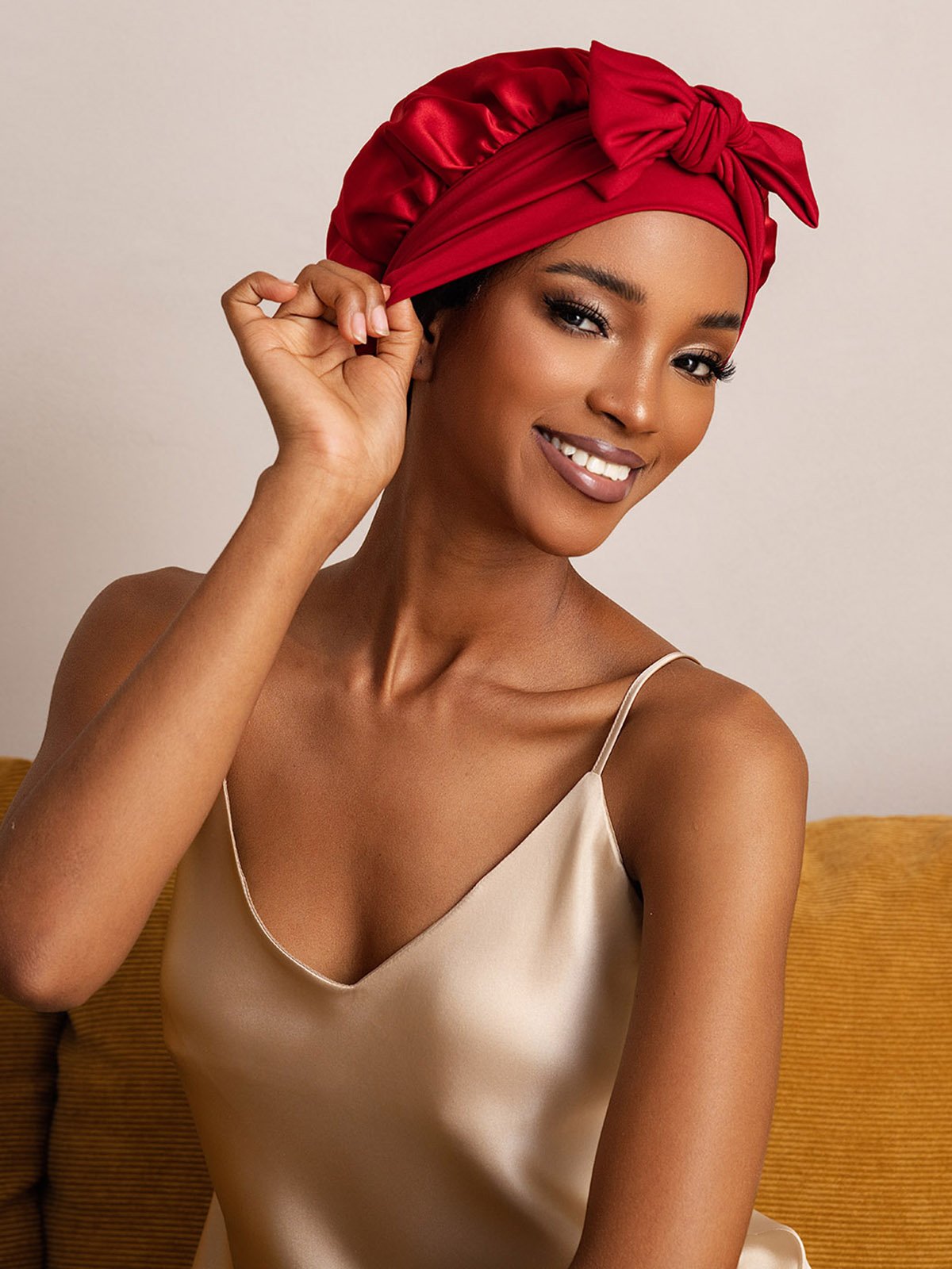 SilkSilky Pure Silk Sleep Cap Wine 006