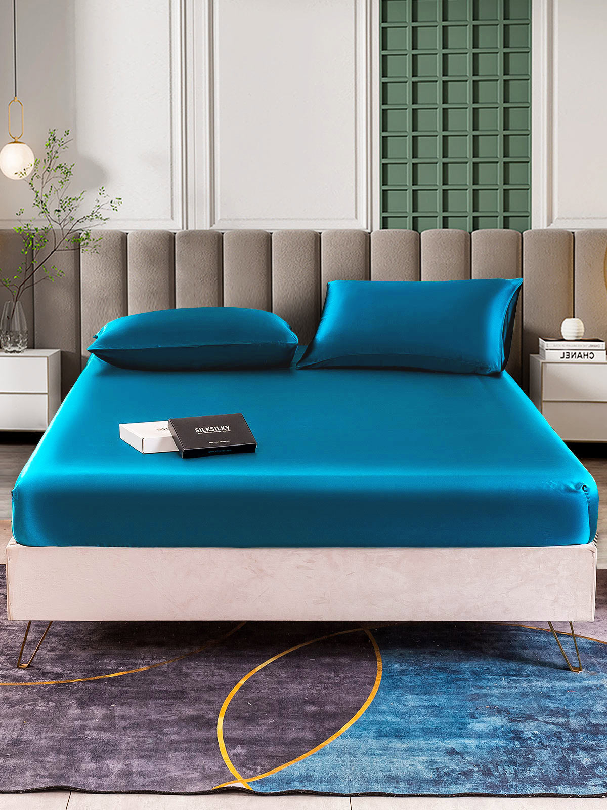 [Teal] SilkSilky  25Momme Pure Silk Bedding Set 002