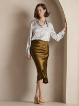 [Brown] SilkSilky  Skirt 003