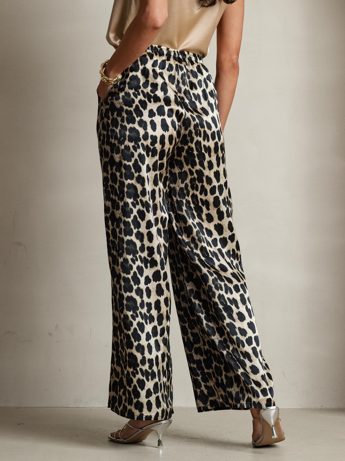 SilkSilky  Pure Silk Womens Pants Leopard 002