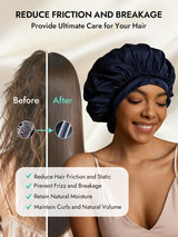 [Dark Blue] SilkSilky  Pure Silk Sleep Cap 003