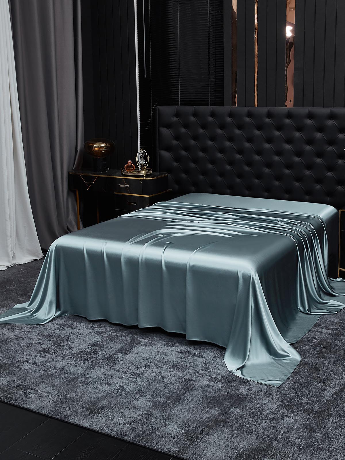 [Grayish Blue] SilkSilky  22Momme Pure Silk Sheet 002
