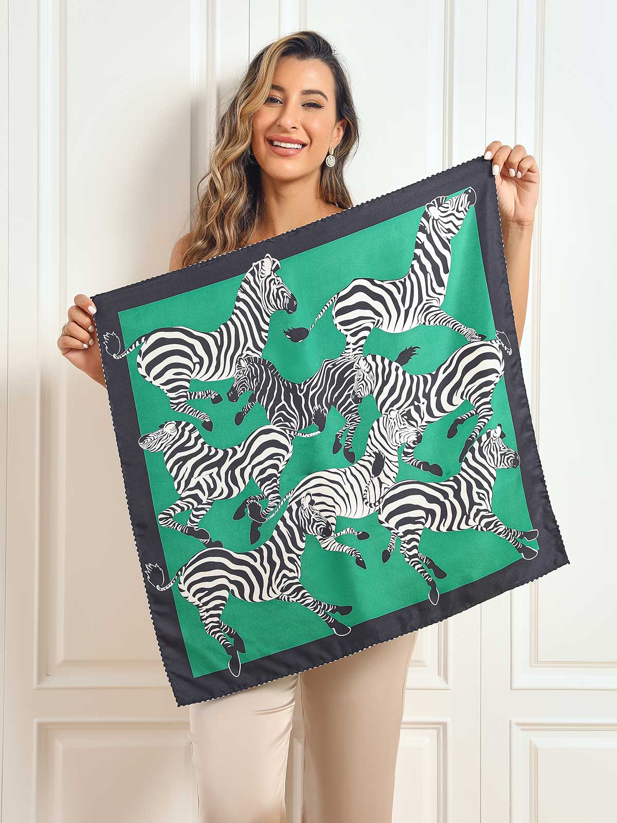 SilkSilky US Pure Silk Scarf DarkGreen 002