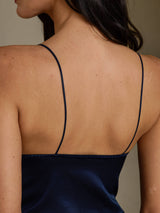 [Dark Blue] SilkSilky  Spaghetti Strap V Neck Camisole Top 005