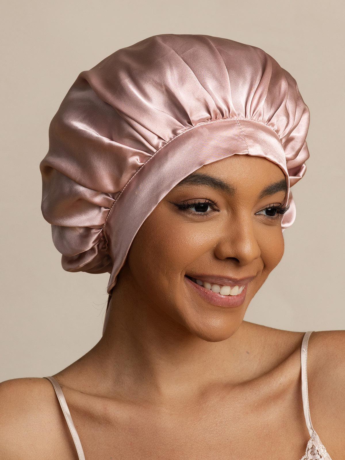 [Pink] SilkSilky  Pure Silk Sleep Cap 006
