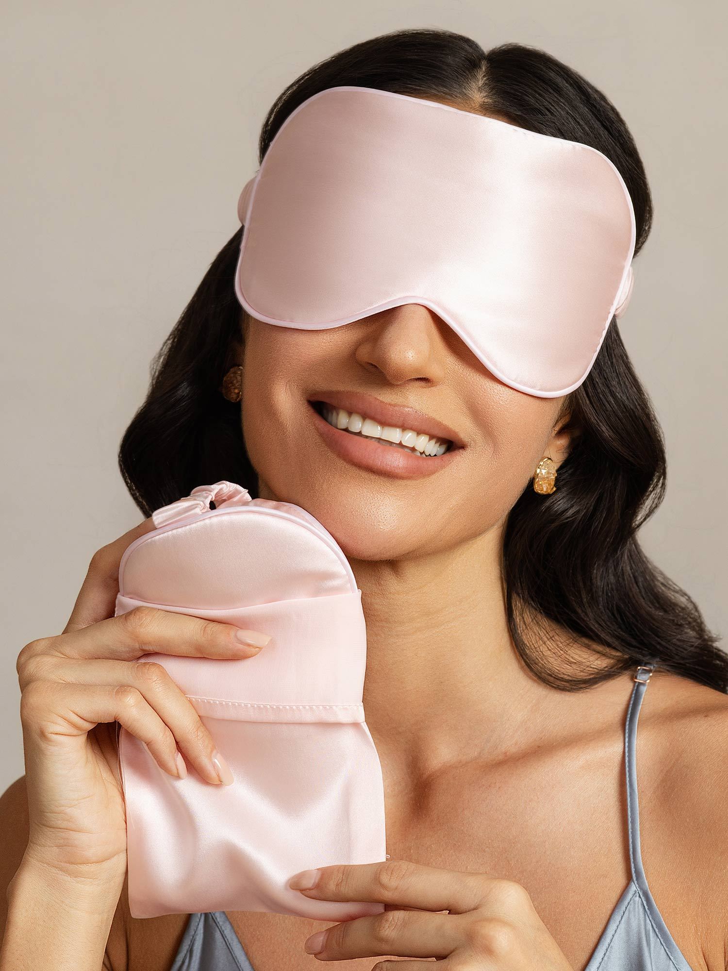 [Pink] SilkSilky Pure Silk Eye Mask 001
