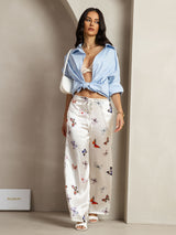 [White Butterfly] SilkSilky  19Momme Silk Womens Pants 006