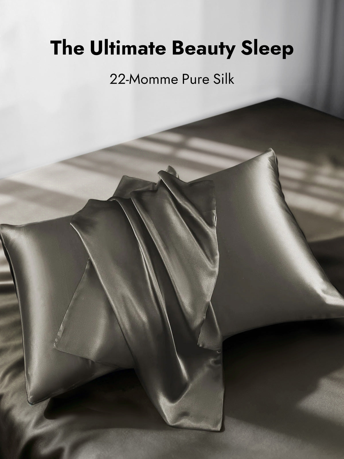 [Dark Gray] SilkSilky  22Momme Pillowcase 001