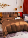 SilkSilky US 19Momme Pure Silk Bedding Set Coffee 001