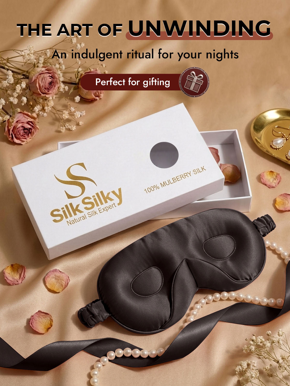 [Dark Gray] SilkSilky  22Momme Eye Mask 009