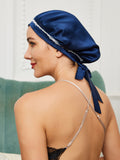 SilkSilky US Pure Silk Sleep Cap DarkBlue 001