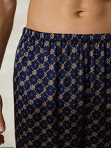[Navy Chain] SilkSilky  Men's Sleep Shorts 006