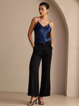 [Dark Blue] SilkSilky Spaghetti Strap V Neck Camisole Top 006