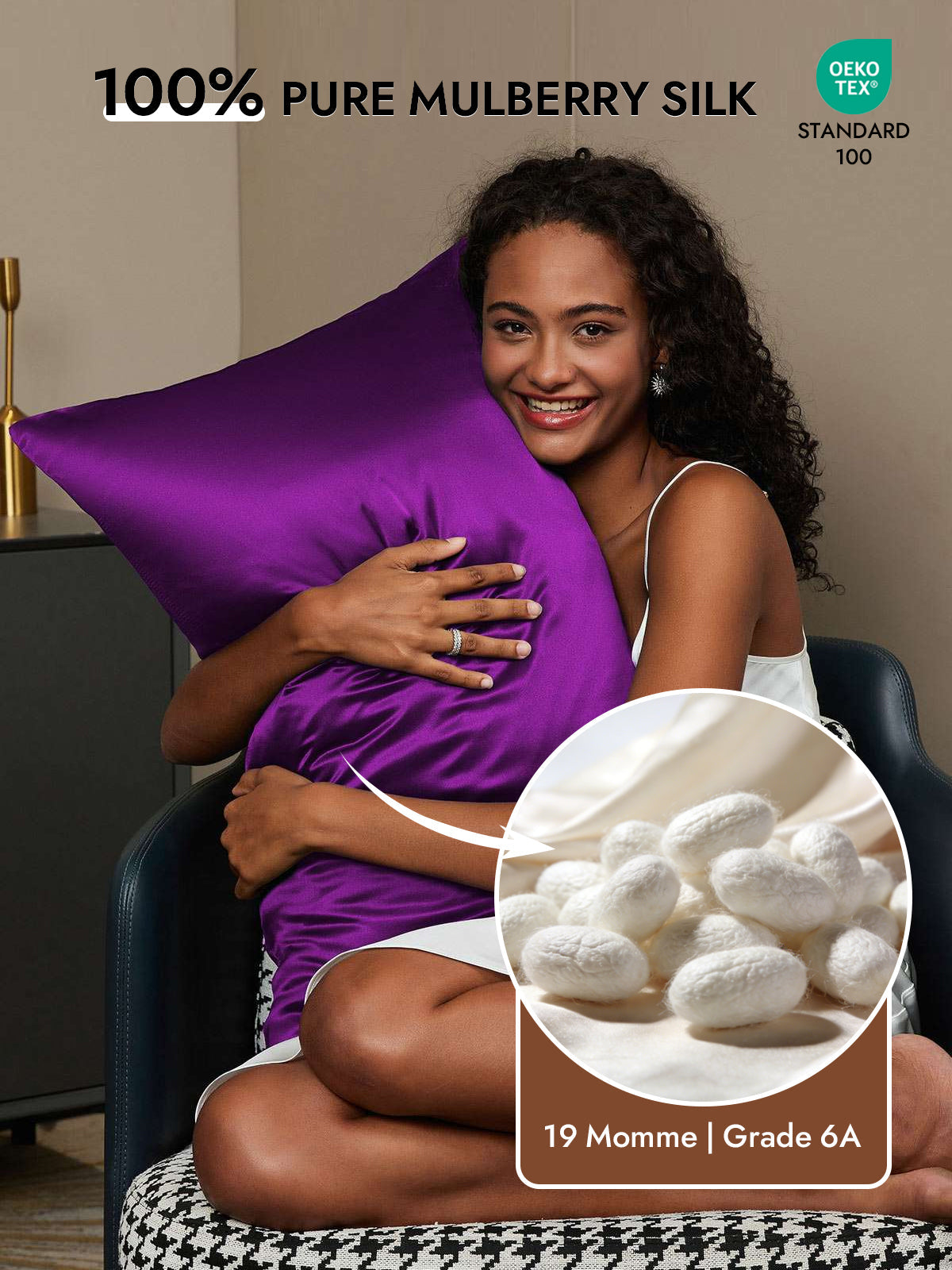 [Purple] SilkSilky  19Momme Pure Silk Pillowcase 002