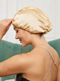 SilkSilky  Pure Silk Sleep Cap Champagne 001