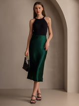 [Dark Green] SilkSilky  Skirt 007