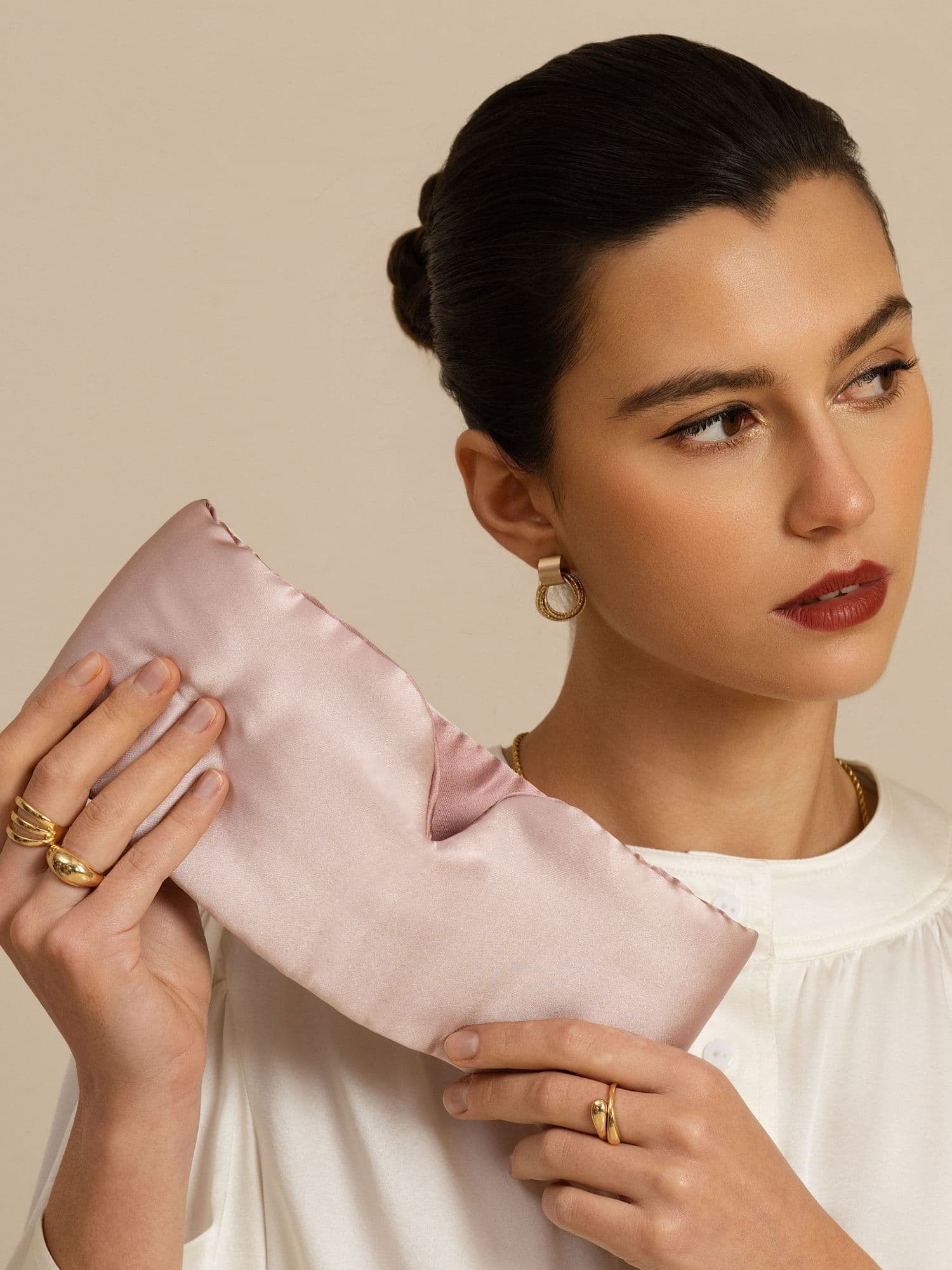 [PaleMauve+LightPink] SilkSilky  Eye Mask 005