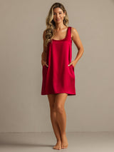 [Wine] SilkSilky  19Momme Machine-Washable Silk Sleeveless Scoop Neck Nightgown 003