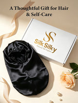 [Black] SilkSilky  Pure Silk Sleep Cap 006