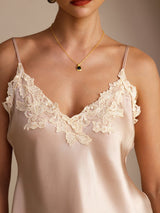 [Pink] SilkSilky Spaghetti Strap V Neck Camisole Top 004