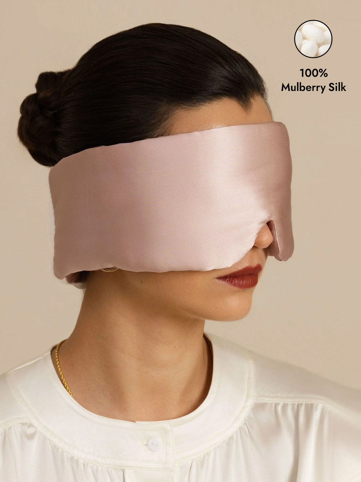[PaleMauve+LightPink] SilkSilky  Pure Silk Eye Mask 001