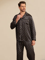 [Black Chain] SilkSilky  19Momme Long Sleeve Notch Collar Men's Pajamas 002