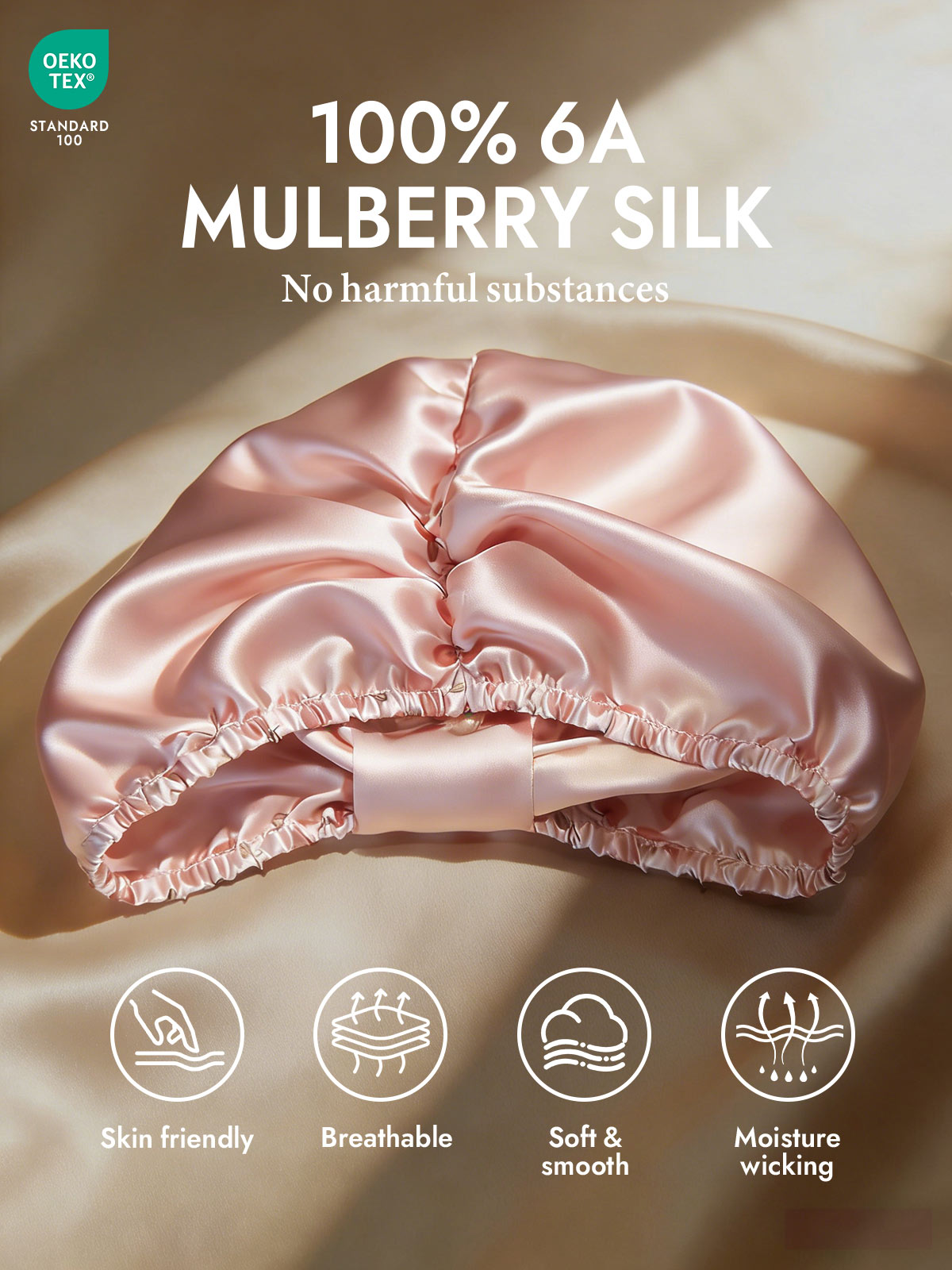 [Pink] SilkSilky  Sleep Cap 002