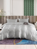 SilkSilky US 25Momme Pure Silk Bedding Set Silver 002