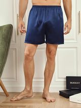 [Dark Blue] SilkSilky  Men's Sleep Shorts 003