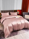 SilkSilky US 22Momme Pure Silk Bedding Set PaleMauve 003