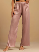 [Peach Skin] SilkSilky  19Momme Machine-Washable Silk Women's Sleep Pants 005