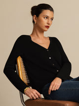 [Black] SilkSilky  Long Sleeve Women's Cardigan 004