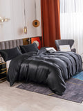 SilkSilky US 19Momme Pure Silk Bedding Set Black 004