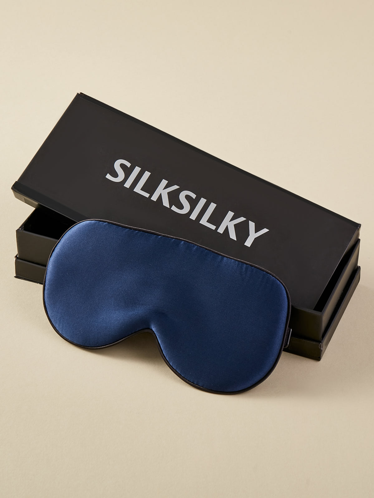 SilkSilky US 19Momme Pure Silk Eye Mask DarkBlue 001