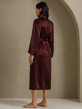 [Brown] SilkSilky  Long Sleeve Women's Robe 002