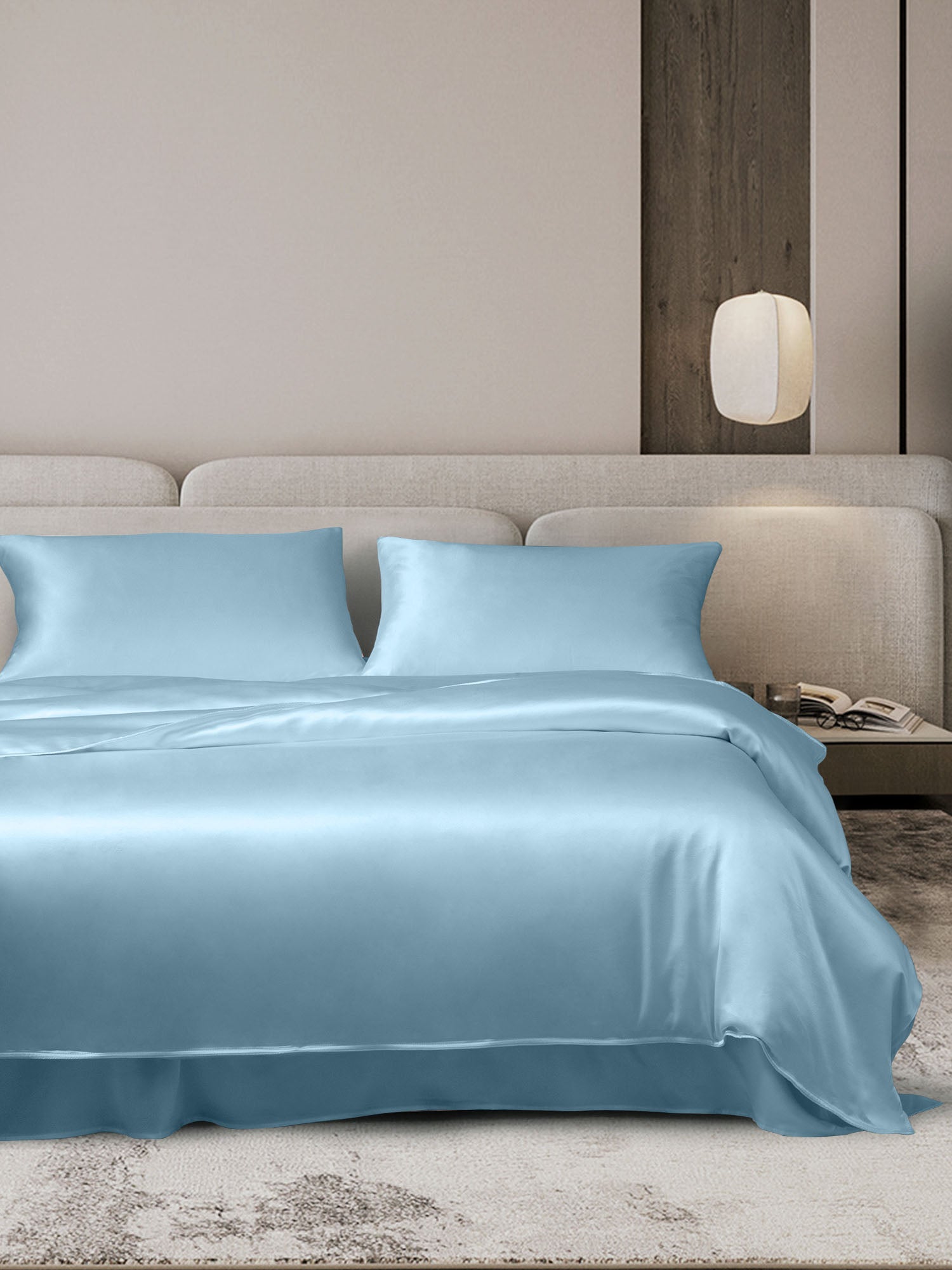 [Light Blue] SilkSilky  19Momme Bedding Set 001
