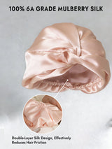 [Pink] SilkSilky  22Momme Pure Silk Sleep Cap 003