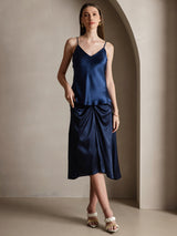 [Dark Blue] SilkSilky  Spaghetti Strap V Neck Camisole Top 003