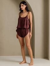 [Brown] SilkSilky  Spaghetti Strap Camisole Set 010