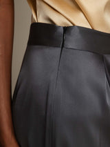 [Dark Gray] SilkSilky  19Momme Stretch Silk Charmeuse Women's Pants 005