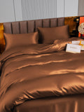 SilkSilky US 22Momme Pure Silk Bedding Set Coffee 003